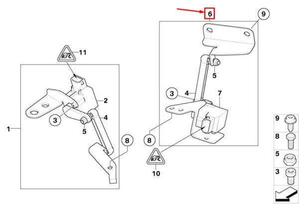 37146755006 - MINI CONVERTIBLE R52 REAR HEIGHT SENSOR 6755006 37146755006 NEW GENUINE