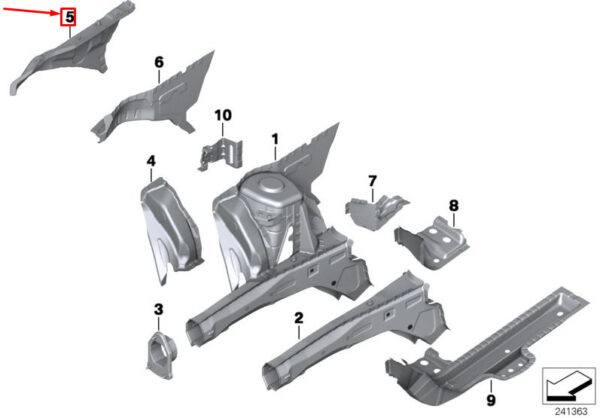 41002755061 - MINI CLUBMAN R55 FRONT LEFT WHEEL ARCH BRACE 41002755061 2755061 NEW GENUINE