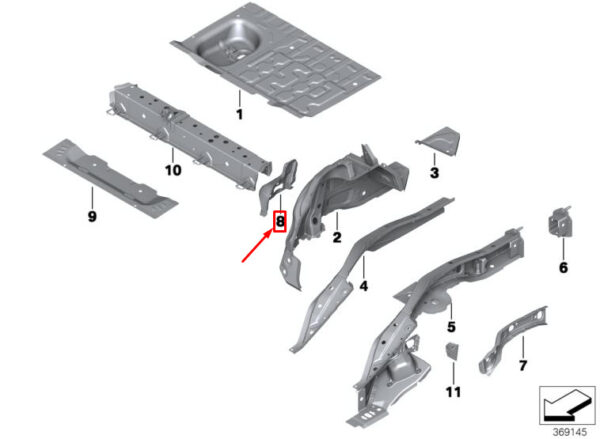 41007408763 - NEW MINI COOPER F55 REAR LEFT INNER BACKREST MOUNTING 41007408763 ORIGINAL