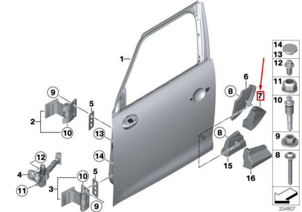 41009802173 - MINI COUNTRYMAN R60 FRONT LEFT DOOR CRASH PAD 41009802173 NEW GENUINE