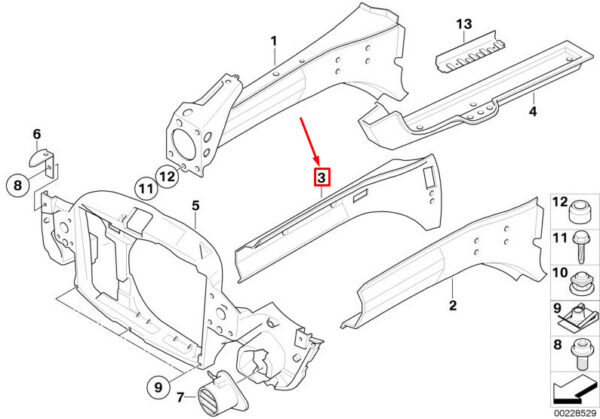 41117135805 - NEW MINI COOPER R50, R53 EXTERIOR LEFT ENGINE SUPPORT BASIS 41117135805 ORIGINAL