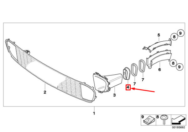 51112153980 - MINI COOPER R56 FRONT RIGHT BRAKE AIR DUCT ADAPTER 51112153980 NEW GENUINE