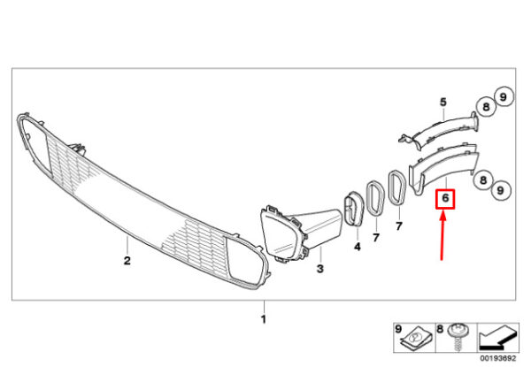 51112153992 - MINI COOPER R56 REAR RIGHT LOWER BRAKE DUCT 51112153992 2153992 NEW GENUINE