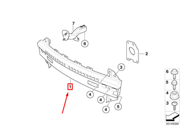 51117062866 - New Mini Convertible R52 Front Bumper Bracket Golf LHD 51117062866 Original