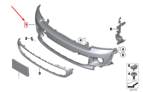 51117268743 - OEM MINI COOPER S CLUBMAN R55 FRONT BUMPER PANEL 7268743 51117268743 GENUINE