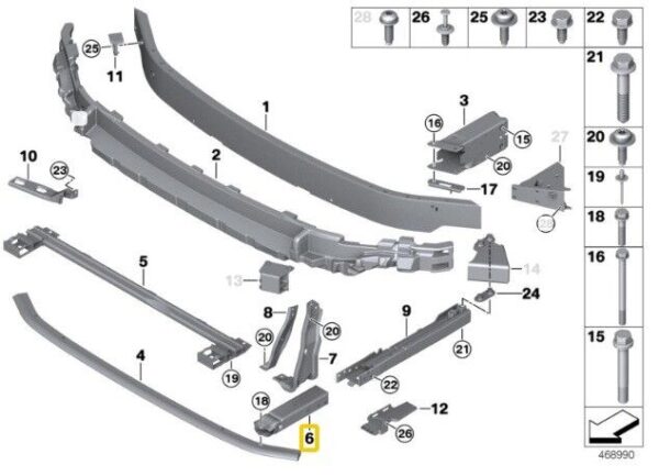 51117301587 - New Genuine Mini F55 F56 F57 Deformation Element Lower Left 7301587 OEM