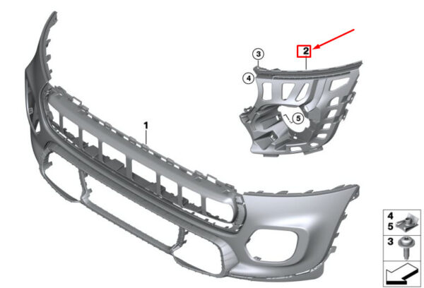51117365135 - MINI COOPER F56 Front Left Fog Light Bracket 51117365135 GENUINE