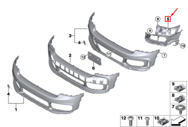 51117441791 - MINI COUNTRYMAN F60 FRONT LEFT HEADLIGHT MOUNT 51117441791 NEW GENUINE