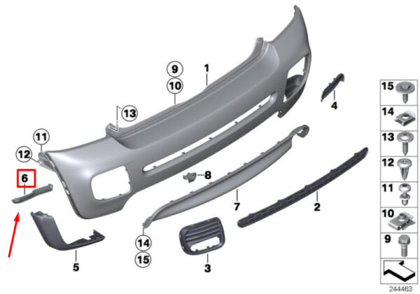51120415353 - MINI COOPER R56 JCW Aero Bumper Rear Left Bulk 51120415353 NEW REAL