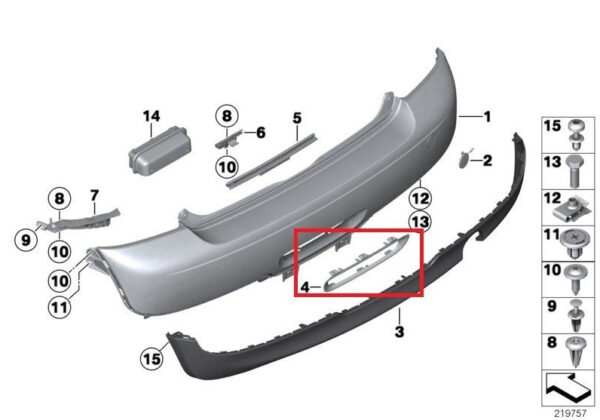51127260580 - New Genuine MINI R56 R57 R58 R59 Rear Fog Light Lamp Trim Cover Finisher 7260580