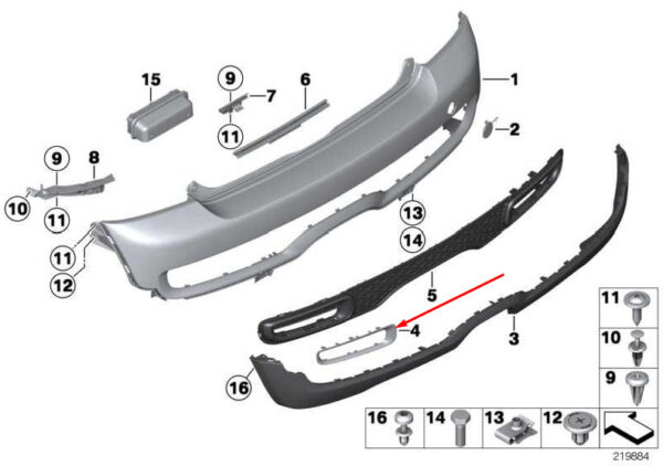 51127260596 - NEW MINI CONVERTIBLE R57 REAR RIGHT FOG LIGHT CHROME 51127260596 TRIM ORIGINAL