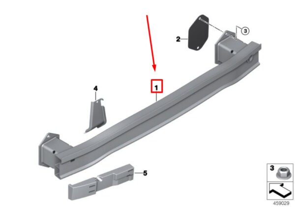 51127302552 - NEW MINI COOPER S CONVERTIBLE F57 REAR BUMPER IMPACT STRIP 7302552 51127302552