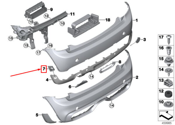 51127385661 - NEW MINI COOPER F55 REAR LEFT PDC HOLDER OUTSIDE 7385661 51127385661 ORIGINAL