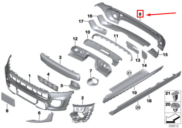 51127398777 - NEW OEM MINI COOPER F55 AERO JCW REAR BUMPER COVER 51127398777 GENUINE