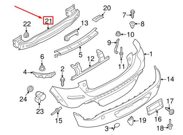 51129800759 - MINI COUNTRYMAN R60 REAR BUMPER CARRIER 51129800759 9800759 NEW GENUINE