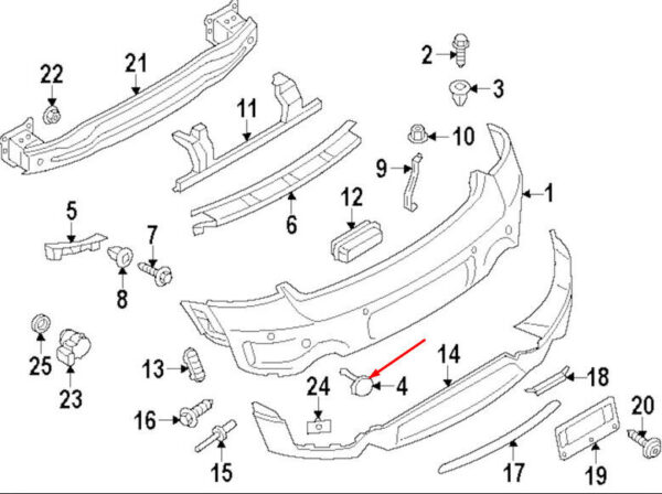 51129806651 - OEM MINI COUNTRYMAN R60 REAR BUMPER TOW HOOK EYE COVER LEFT 51129806651 GENUINE