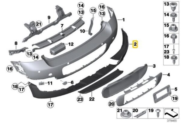 51129812743 | MINI COUNTRYMAN R60 ALL 4 10-16 REAR BUMPER LOWER DIFFUSER 9812743- NEW ORIGINAL - Image 2