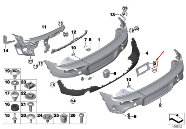 51137211673 - NEW MINI CLUBMAN F54 REAR LICENSE PLATE BRACKET 51137211673 7211673 ORIGINAL