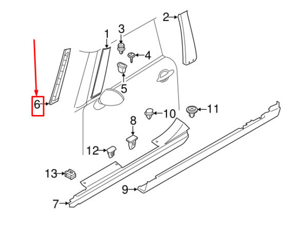 51137328936 - MINI COOPER F55 Right A-Pillar Panel Mount 51137328936 NEW ORIGINAL