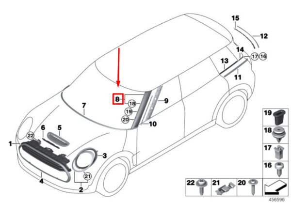 51137344183 - NEW OEM MINI CLUBMAN F54 FRONT LEFT COLUMN A COVER 51137344183 GENUINE