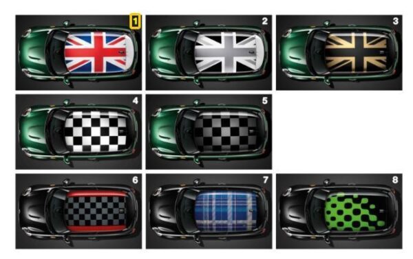 51142354937 - New Genuine MINI Cooper F56 (2013-2018) Union Jack Roof Decal 2354937 OEM