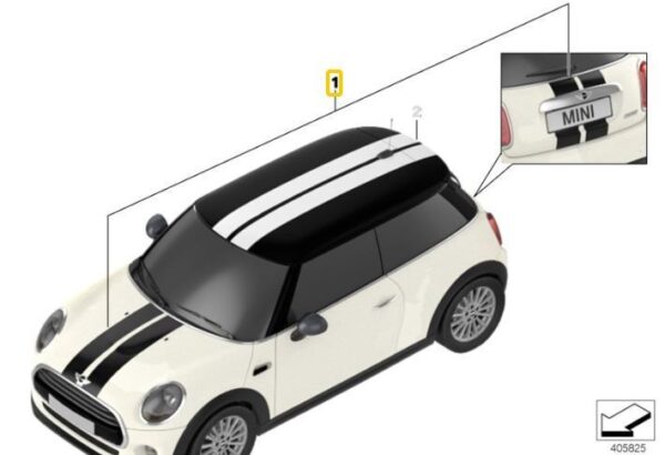 51142414311 - New Genuine Mini F56 F57 Hood Trunk White Dual Sport Stripes Set 2414311 OEM