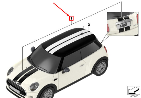 51142414313 - NEW OEM MINI COOPER F56 SPORT STRIPES SET RED 51142414313 GENUINE