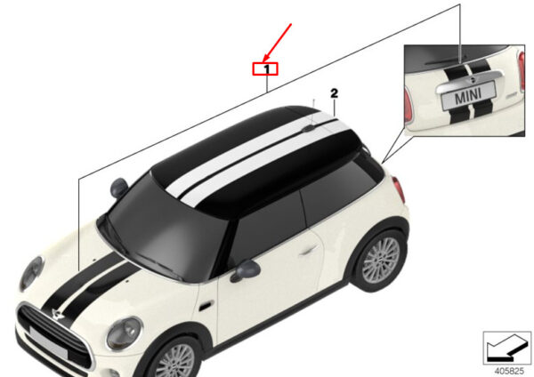 51142464289 - Mini Cooper F56 Sport Stripes Set 51142464289, NEW, GENUINE