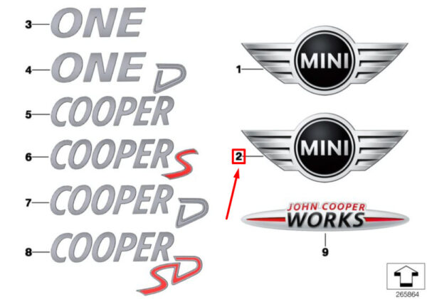 51142759223 - NEW OEM MINI COUPE R58 REAR TRUNK EMBLEM 51142759223 GENUINE