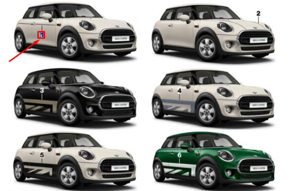 51145A180E0 - Mini Cooper F56 Side Stripes Frozen Brass 51145A180E0, Genuine