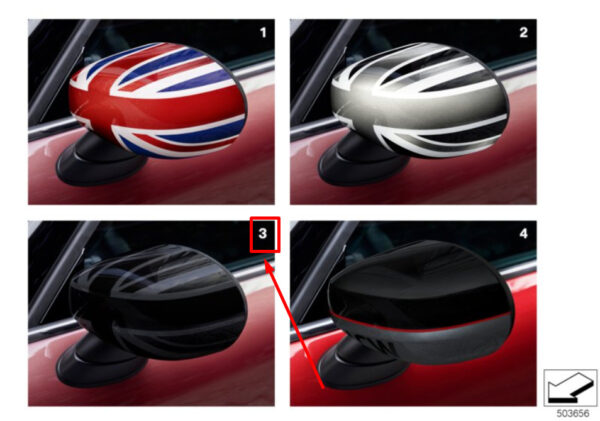 51162465792 - NEW MINI COOPER F56 FRONT RIGHT DOOR MIRROR COVER 51162465792 2465792 ORIGINAL