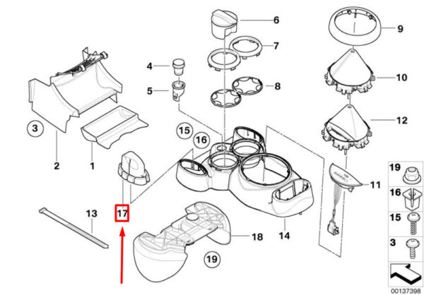 51167055865 - NEW OEM MINI COOPER R50, R53 INSTRUMENT CARRIER LEFT INSERT 51167055865 GENUINE