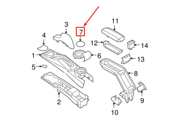 51167131183 - NEW MINI R50 HAND BRAKE CENTER CONSOLE CUP HOLDER RUBBER INSERT 7131183 ORIGINAL