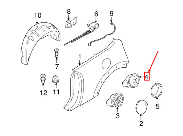 51177148886 - MINI CLUBMAN R55 FUEL FILLER NECK 7148886 51177148886 NEW GENUINE