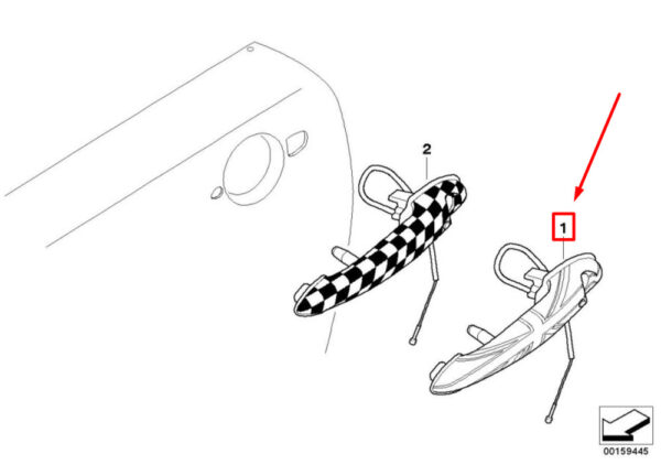 51212147111 - MINI CONVERTIBLE R52 FRONT LEFT OUTER HANDLE LHD 51212147111 NEW GENUINE