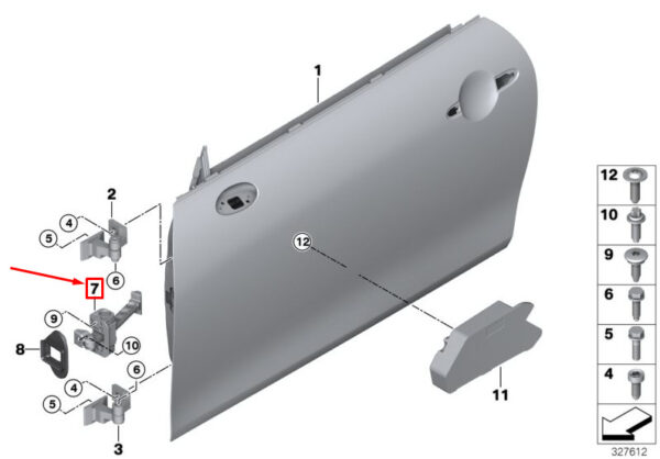 51217297261 - MINI COOPER F56 FRONT LEFT DOOR BRAKE 7297261 51217297261 NEW GENUINE