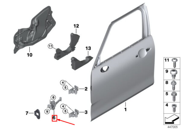 51217460533 - MINI CLUBMAN F54 FRONT LEFT DOOR BRAKE 7460533 51217460533 NEW GENUINE