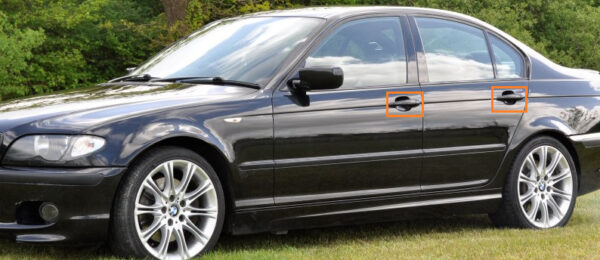 51218253455 | BMW 3' E46 2000-2005 LEFT DOOR HANDLE TRIM SCHWARZ 8253455 OEM- NEW ORIGINAL - Image 4