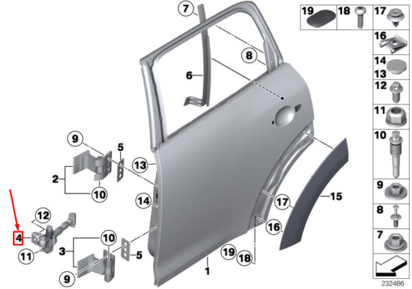51219800585 - MINI COUNTRYMAN R60 REAR DOOR BRAKE 9800585 51219800585 NEW GENUINE