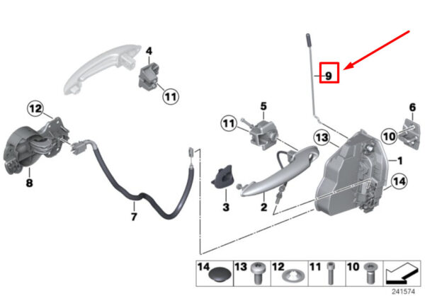 51219808784 - Mini Paceman R61 Front Right Connecting Rod for Door 9808784 51219808784 NEW