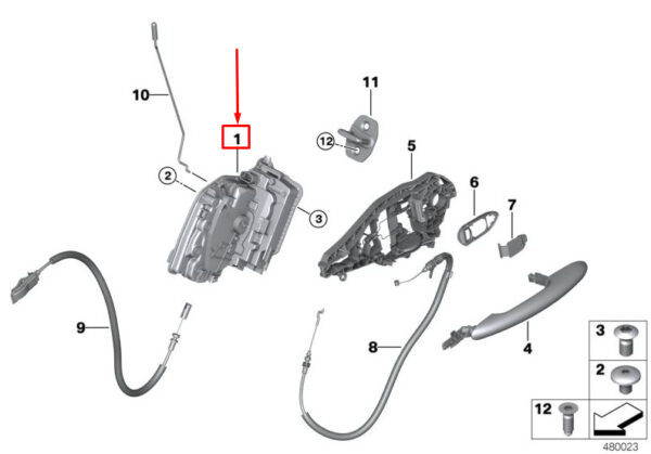 51227281942 - NEW MINI COUNTRYMAN F60 REAR RIGHT DOOR LOCK 7281942 51227281942 ORIGINAL