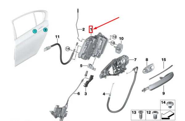 51227281944 - MINI CLUBMAN F54 REAR RIGHT DOOR LOCK 7281944 51227281944 NEW GENUINE
