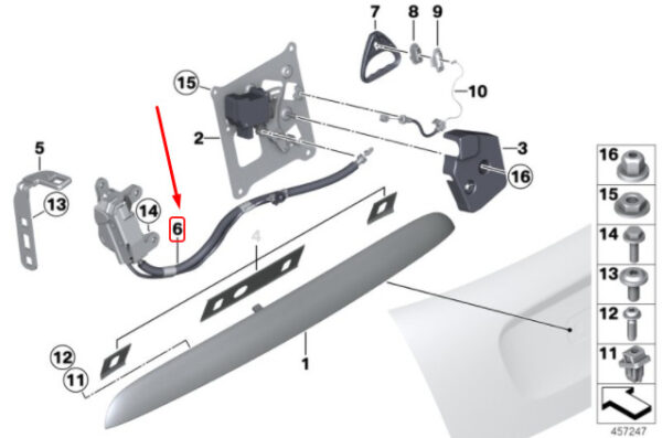51247195100 - MINI Cooper Convertible R57 Trunk Lid Right Lock 51247195100 NEW REAL