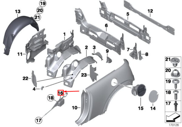 51257112132 - NEW MINI CABRIO R52 FUEL FILLER DOOR LOCK ACTUATOR 51257112132 ORIGINAL
