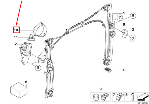 51337197472 - MINI CONVERTIBLE R52 FRONT WINDSCREEN ENGINE ADAPTER PLATE RIGHT 51337197472 NEW GENUINE