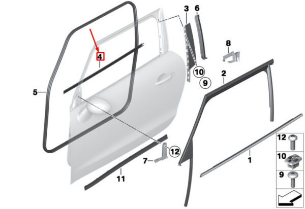 51339808765 - MINI R61 Front Left Inner Window Duct Cover 51339808765 GENUINE