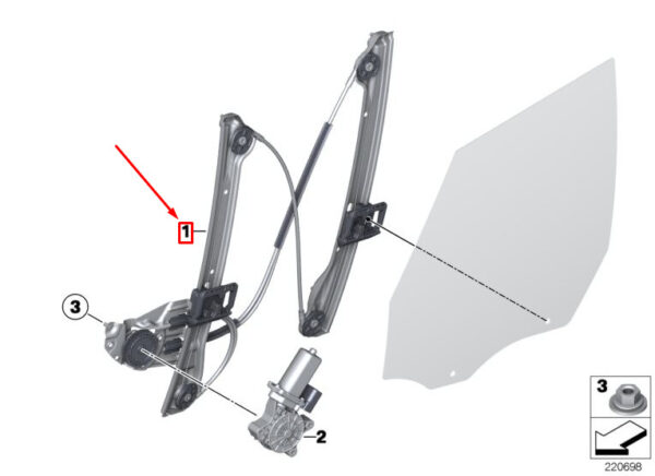 51339810129 - MINI PACEMAN R61 FRONT LEFT WINDOW REGULATOR 51339810129 NEW GENUINE