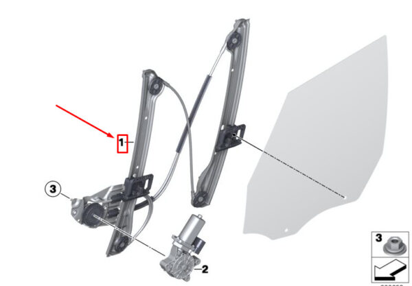 51339810130 - MINI PACEMAN R61 FRONT RIGHT WINDOW REGULATOR 51339810130 NEW GENUINE