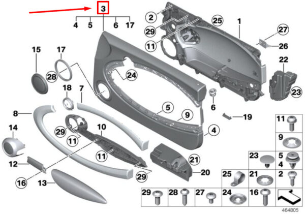 51412753297 - MINI COOPER R56 Front Left Door Trim 51412753297 2753297 NEW GENUINE