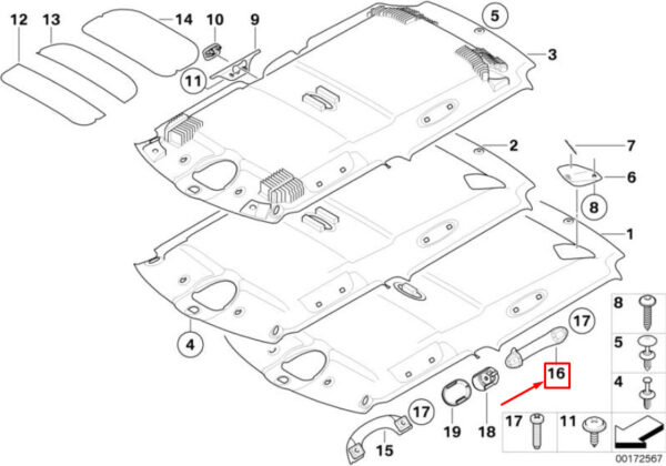 51442753143 - MINI CLUBMAN R55 REAR LEFT GRAB BAR 2753143 51442753143 NEW GENUINE
